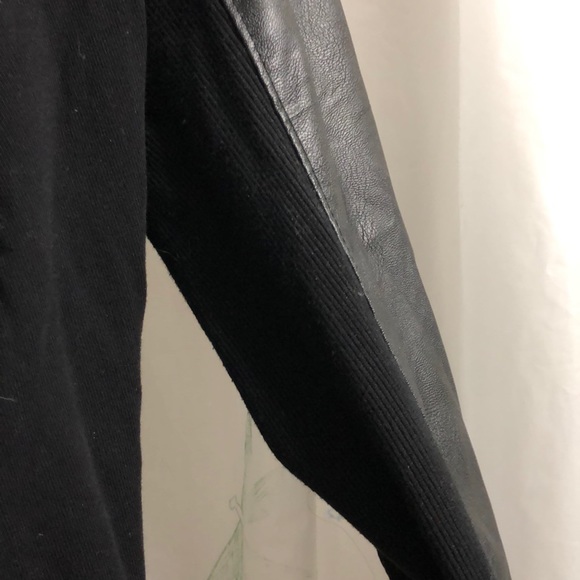 Fabric / Leather Drape Jacket - Picture 4 of 6